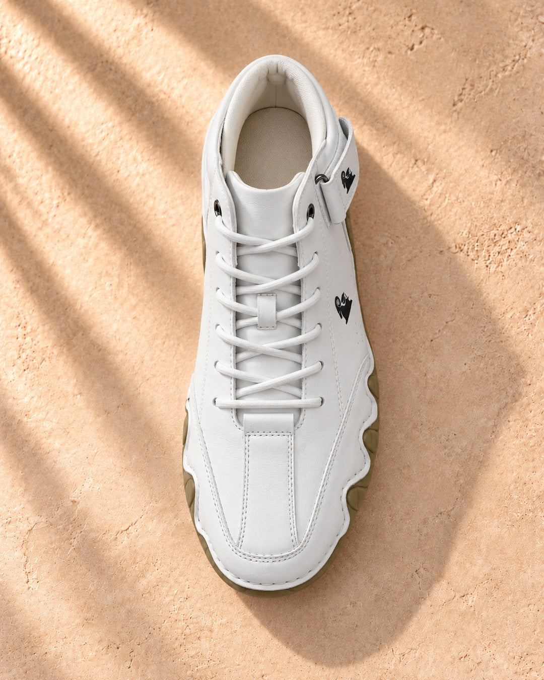Arden Faux-Leather Lace-Up Ankle Boots - White