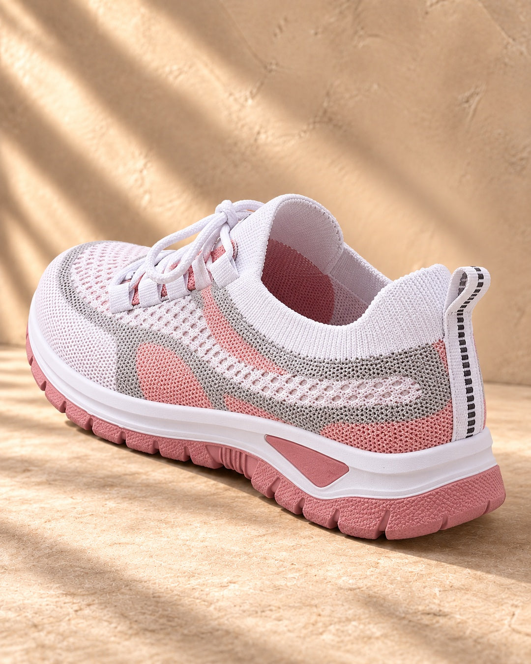 Beatrice Cushioned Lace-Up Comfort Sneakers - Pink