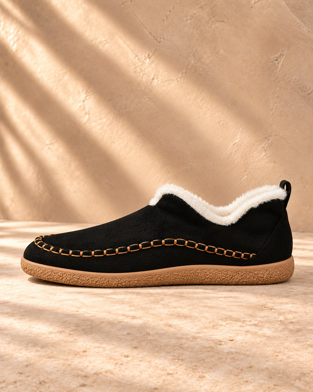 Annelise Plush-Lined Slip-On Ankle Boots - Black