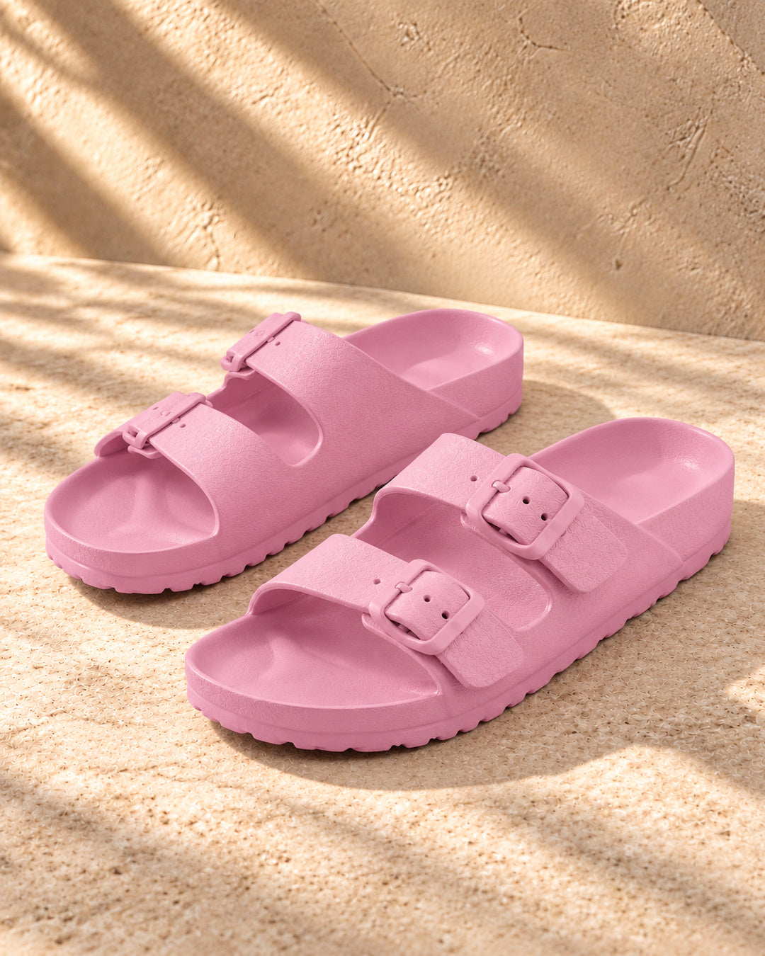 Bianca Double-Buckle EVA Sandals - Pink