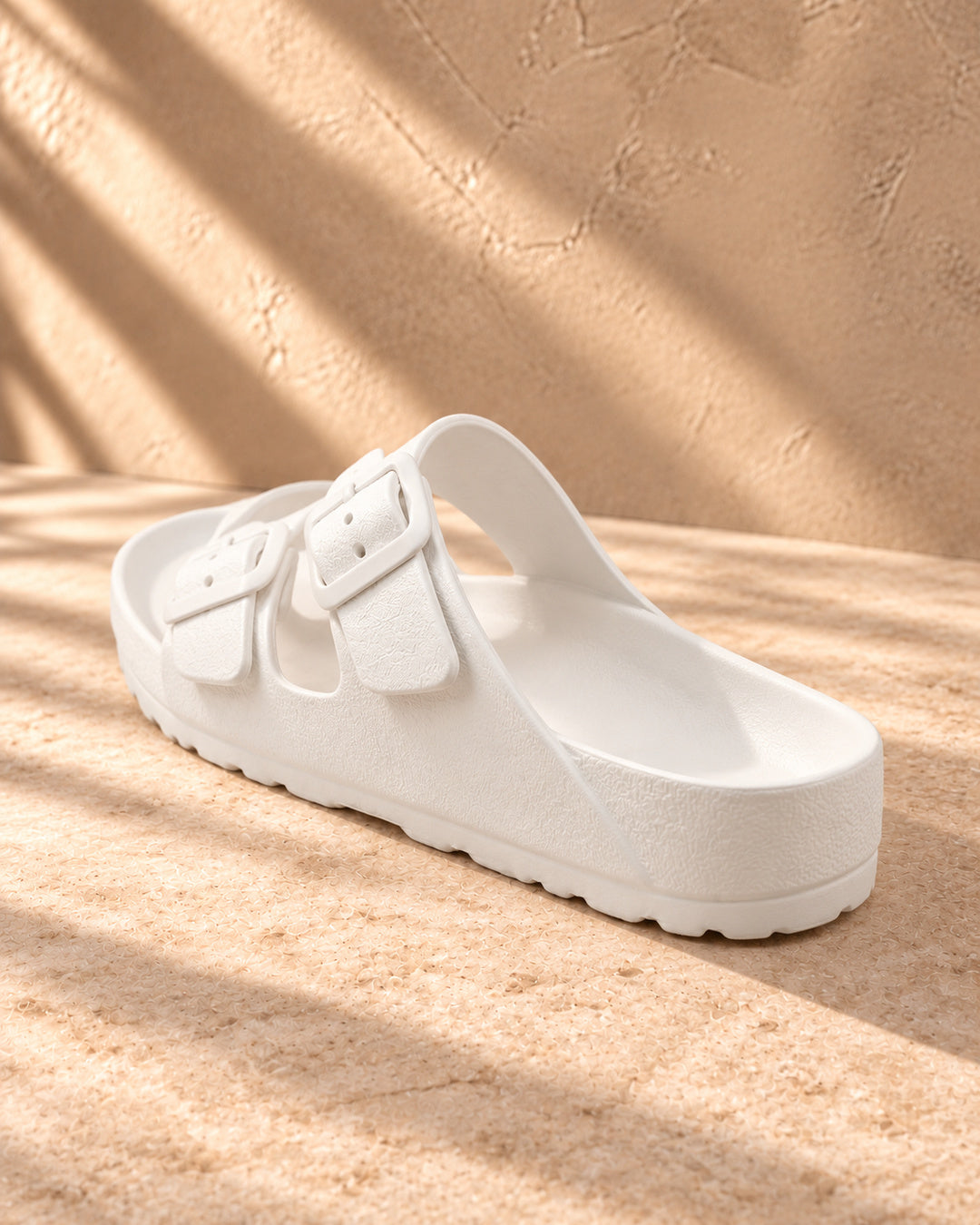Bianca Double-Buckle EVA Sandals - White