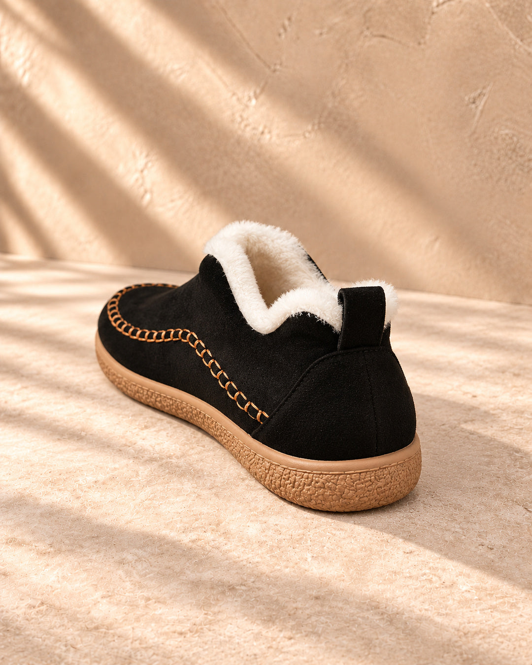 Annelise Plush-Lined Slip-On Ankle Boots - Black