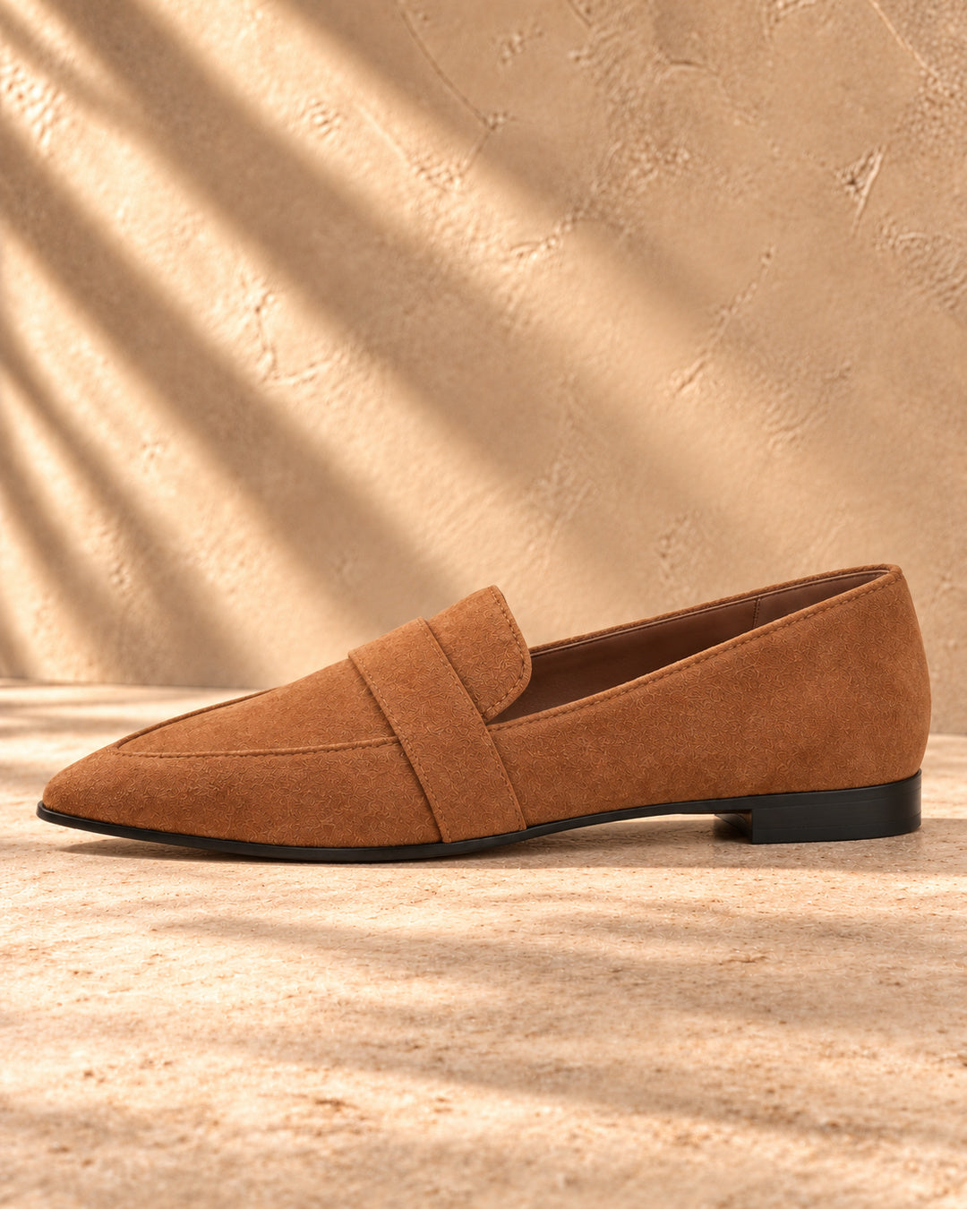 Helen Suede-Effect Pointed Loafers - Brown