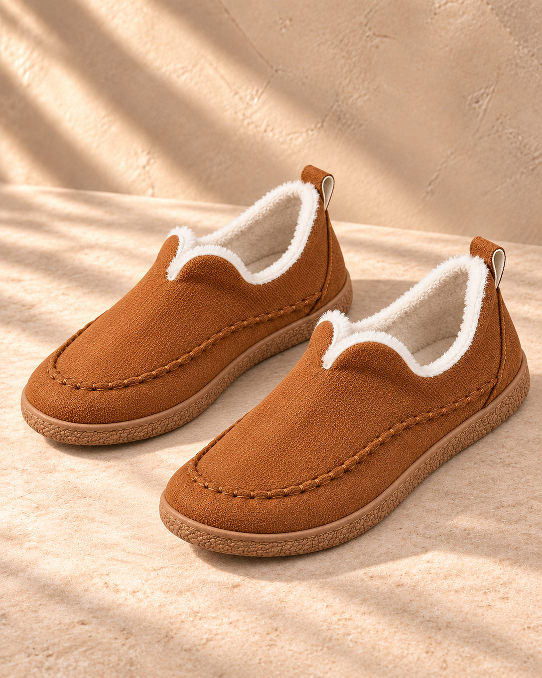 Annelise Plush-Lined Slip-On Ankle Boots - Brown