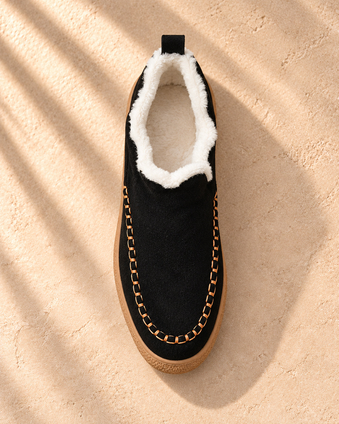 Annelise Plush-Lined Slip-On Ankle Boots - Black