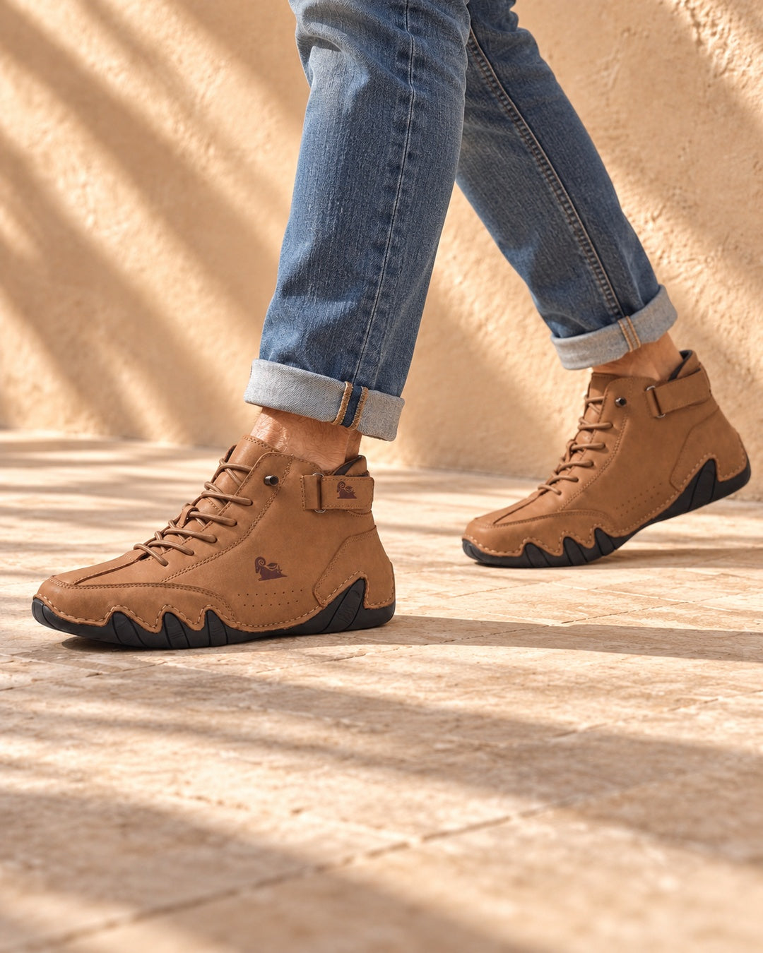 Arden Faux-Leather Lace-Up Ankle Boots - Brown