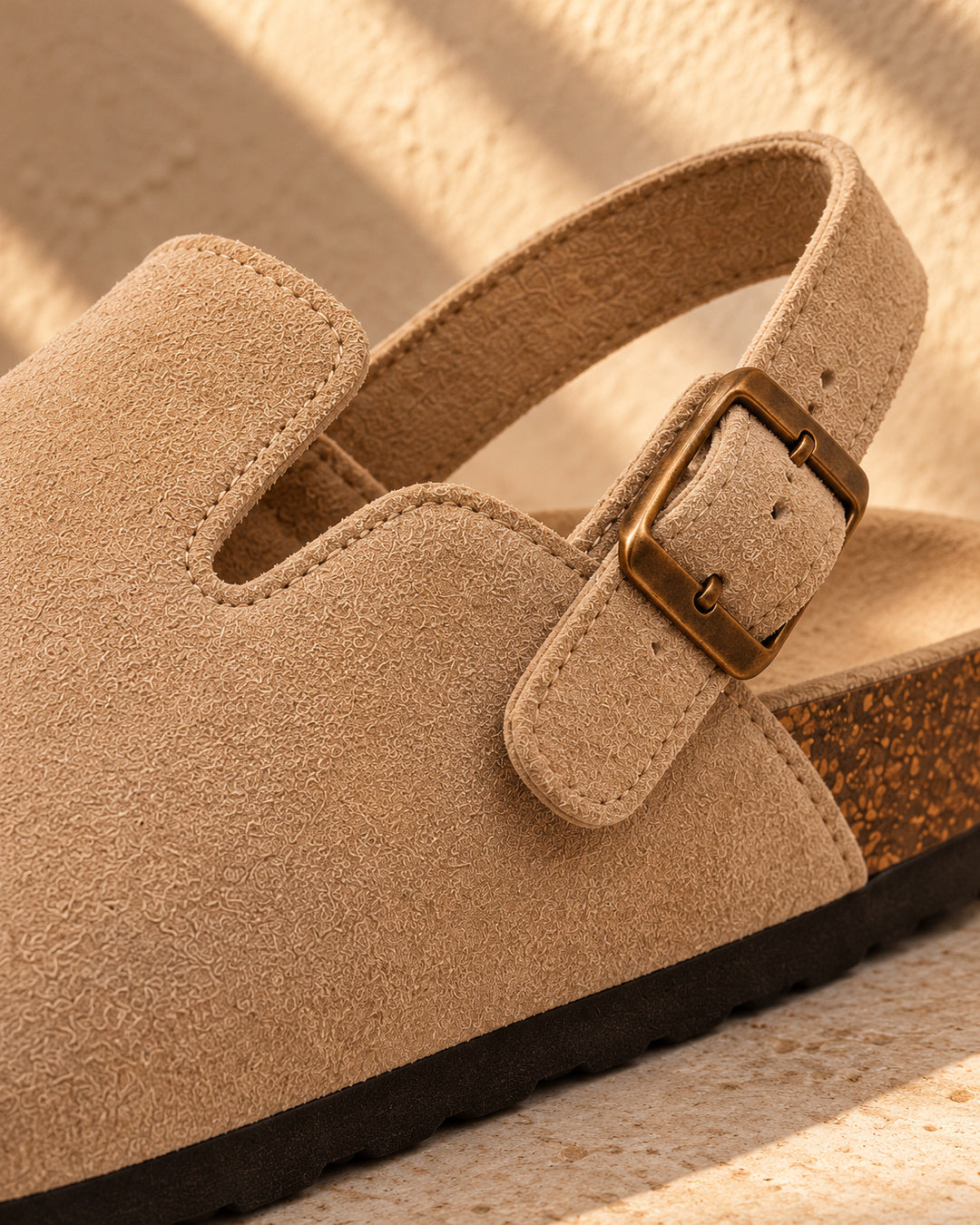 Sabina Suede Backstrap Clogs - Coffee