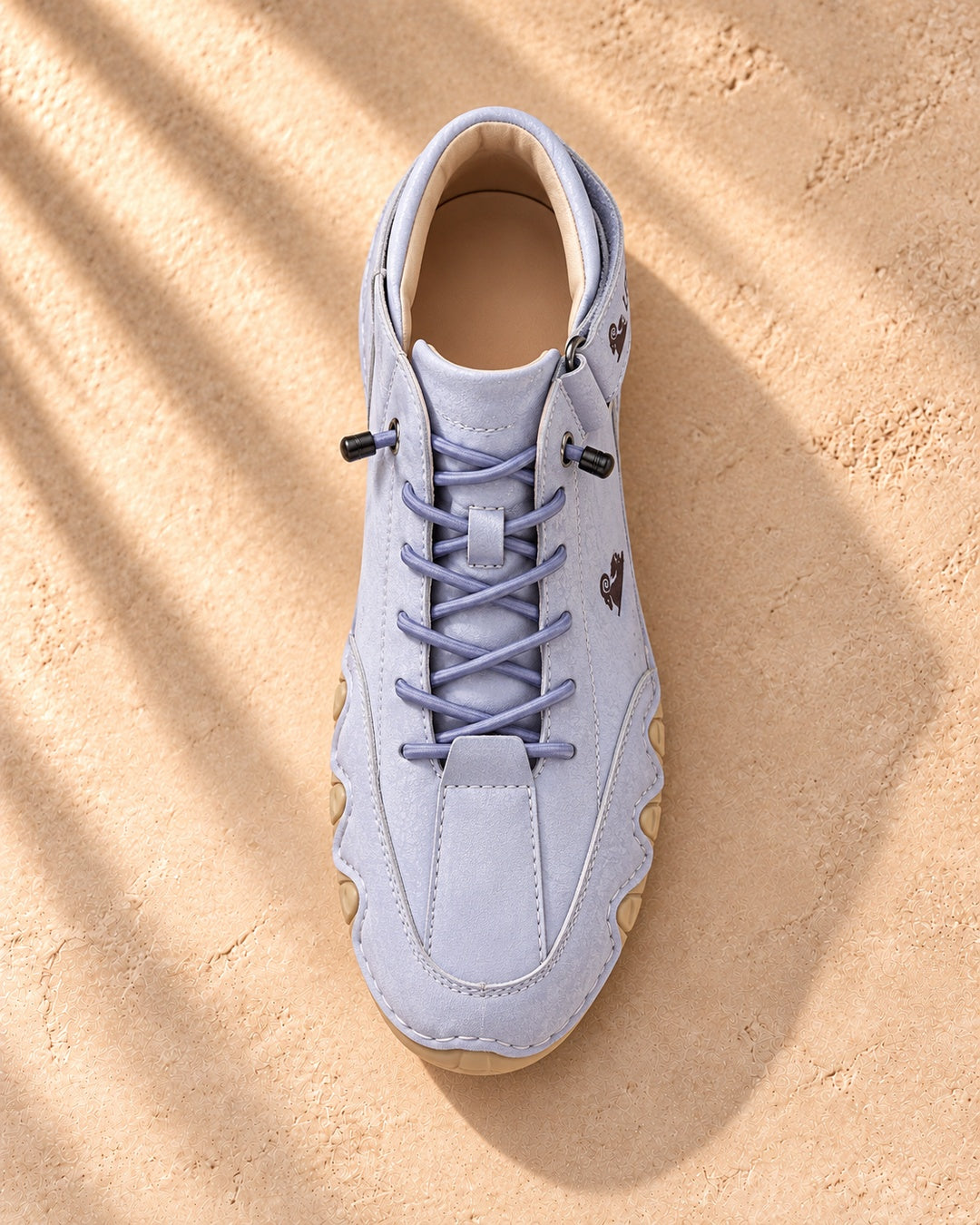 Arden Faux-Leather Lace-Up Ankle Boots - Light Blue