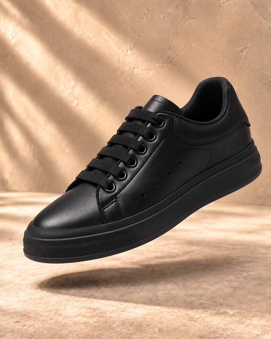 Skyler Hidden-Lift Low-Top Sneakers - Black
