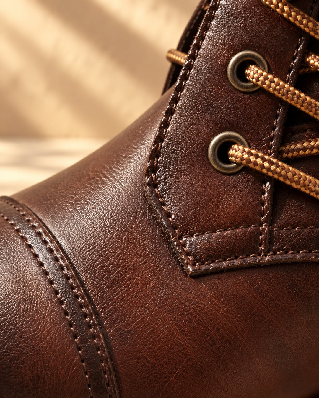 Quinn Cap-Toe Hidden-Lift Lace-Up Boots - Dark Brown