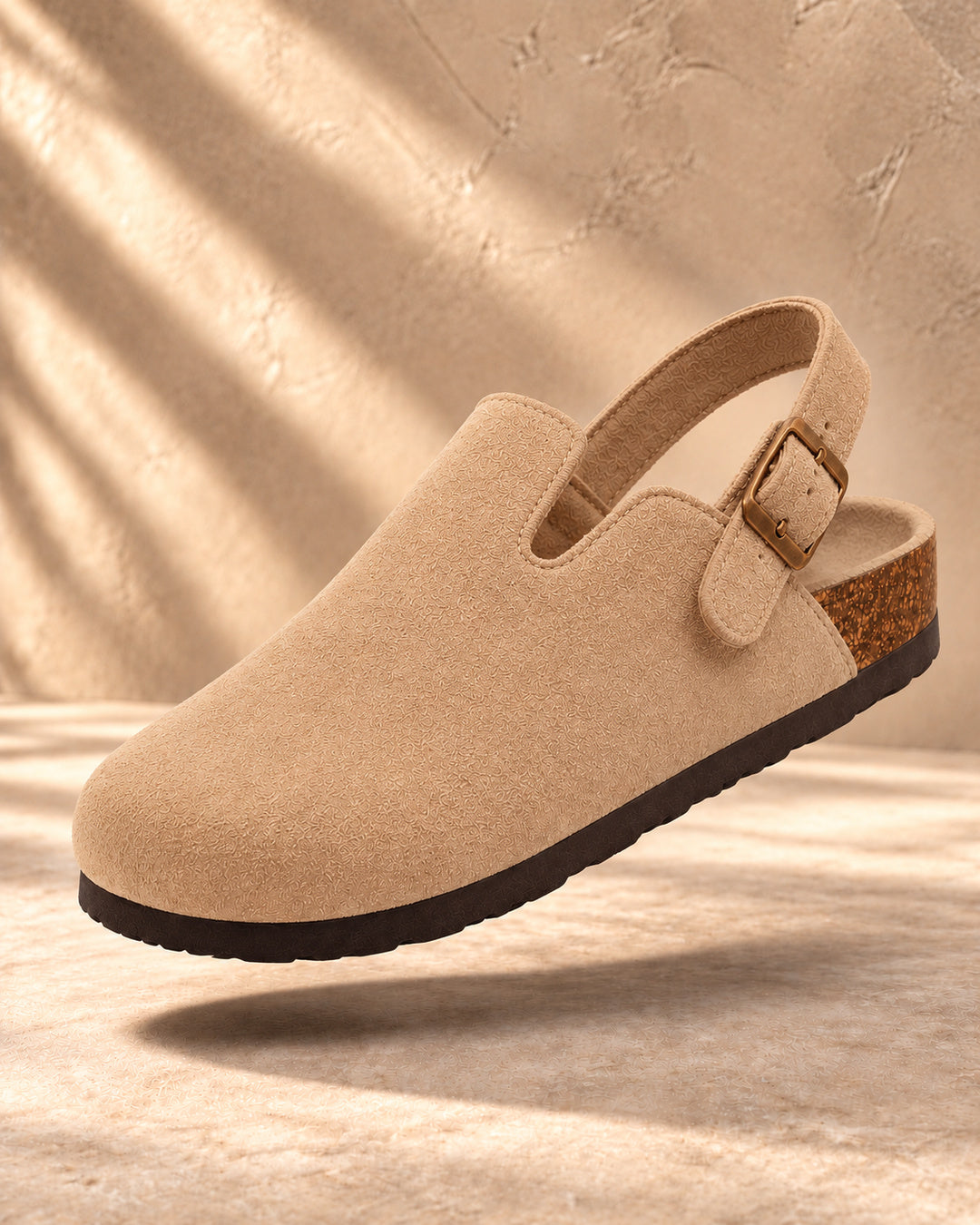 Sabina Suede Backstrap Clogs - Coffee