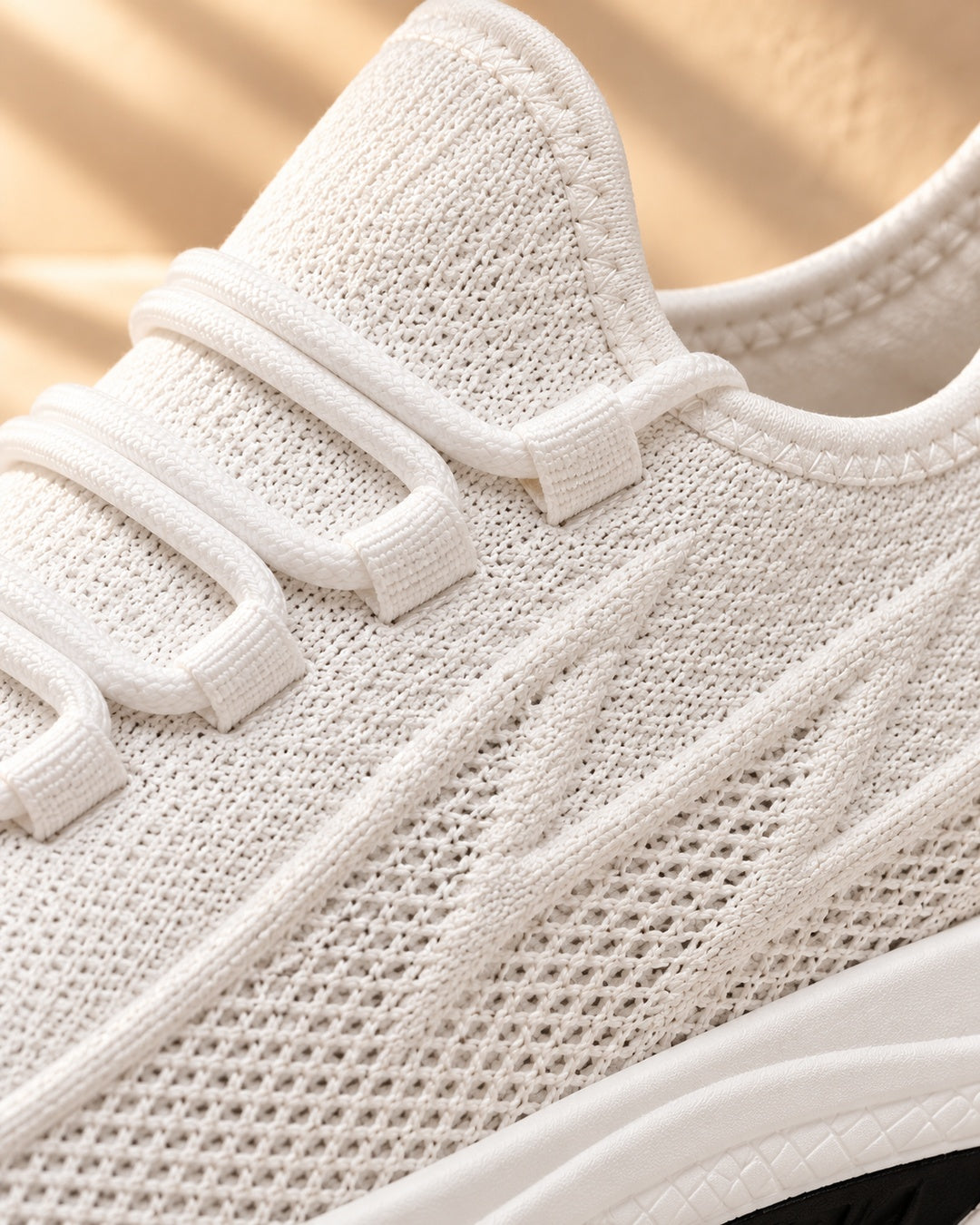 Parker Hidden-Lift Knit Sneakers - White