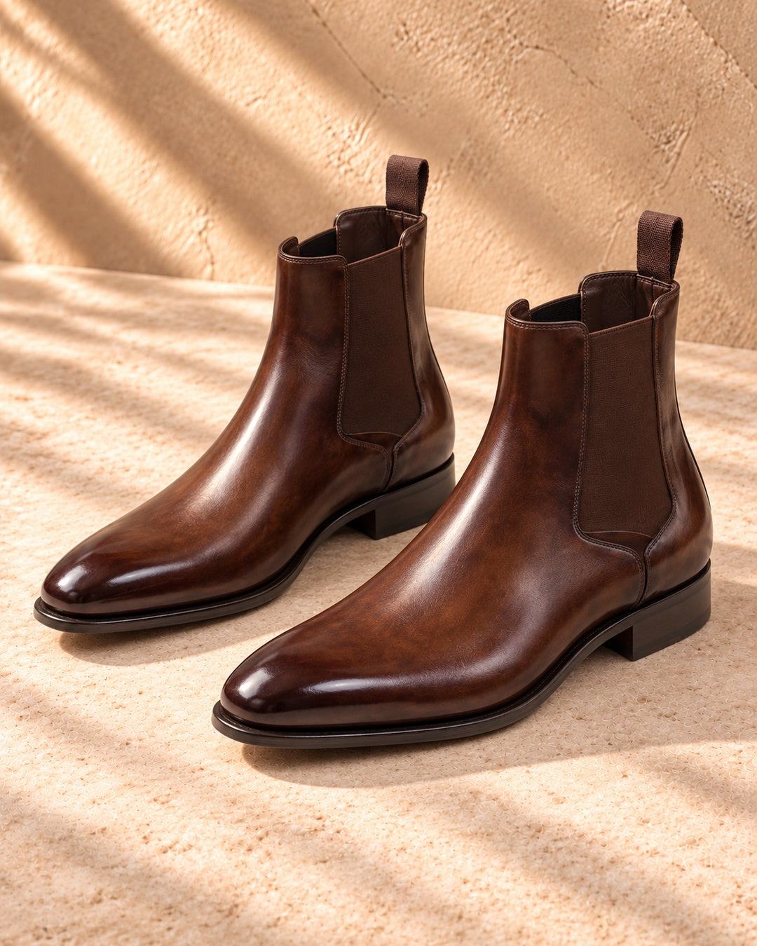 Finley Hidden-Lift Chelsea Boots - Brown
