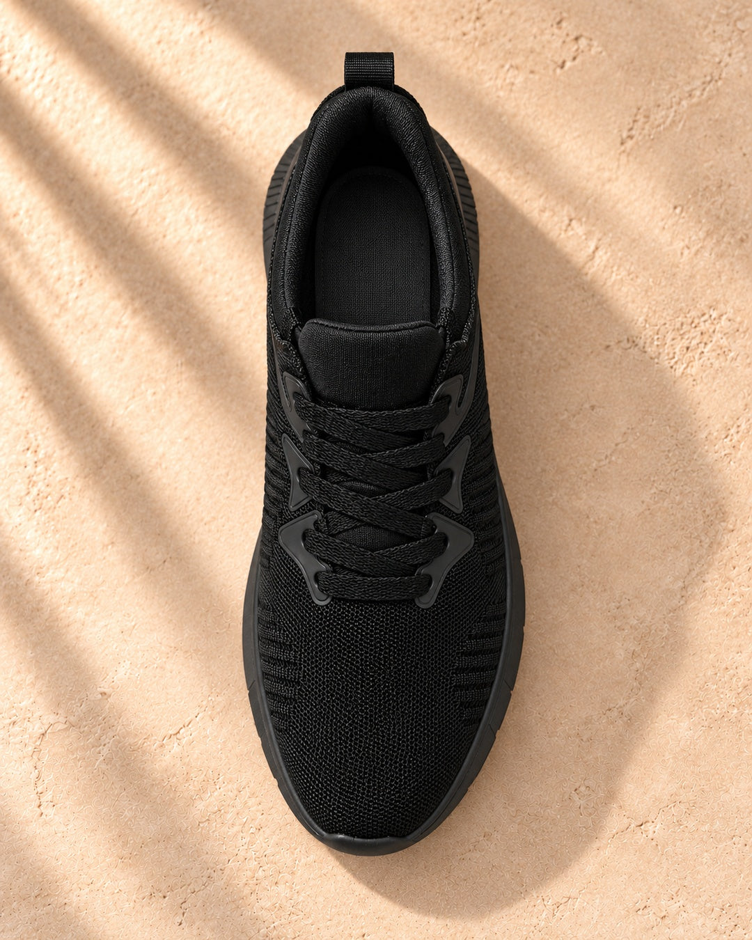 Devon Hidden-Lift Knit Sneakers - Black
