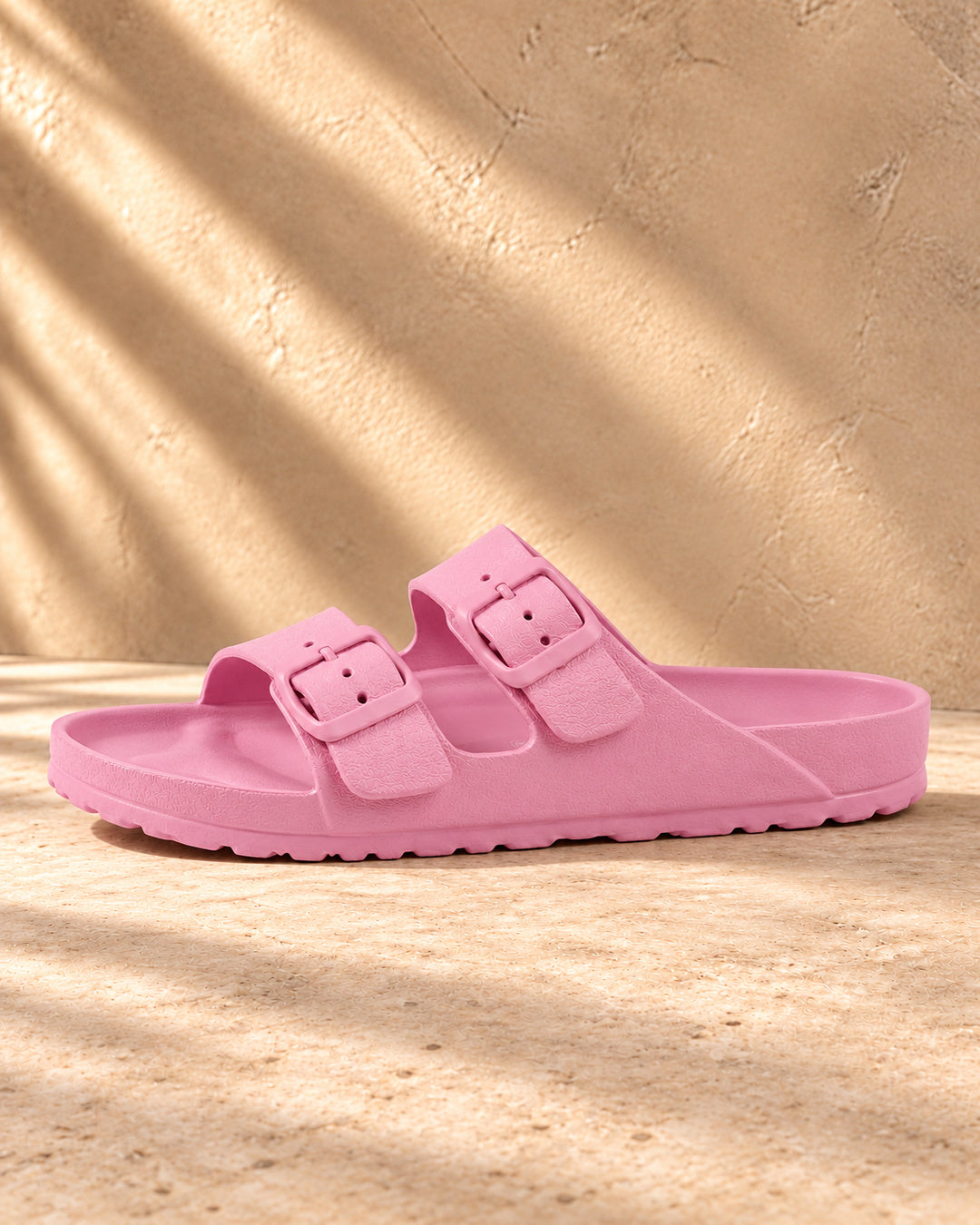 Bianca Double-Buckle EVA Sandals - Pink