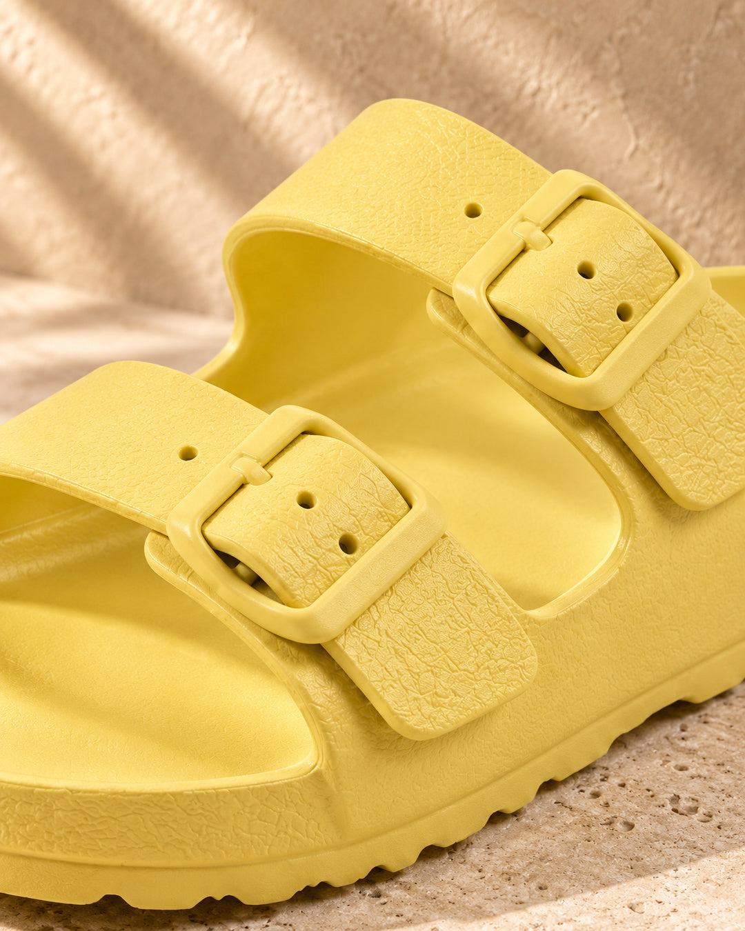 Bianca Double-Buckle EVA Sandals - Yellow