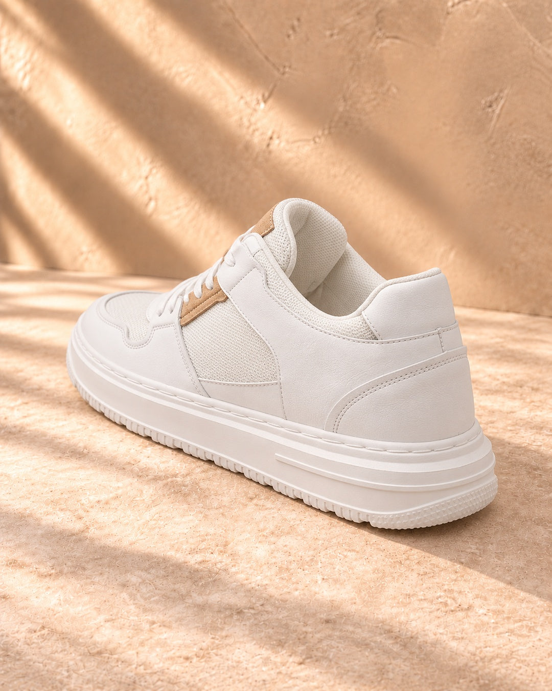 Emerson Mesh Hidden-Lift Sneakers - White