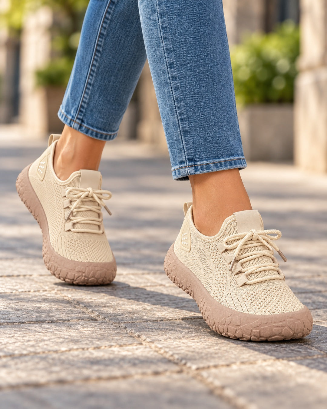 Lorraine Breathable Slip-On Walking Shoes - Khaki