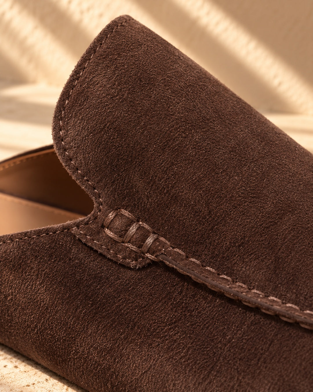 Avery Brown Suede Mule Loafers - Brown