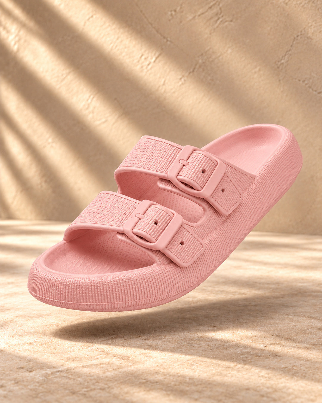 Lucille Cushioned Double-Buckle Sandals - Pink