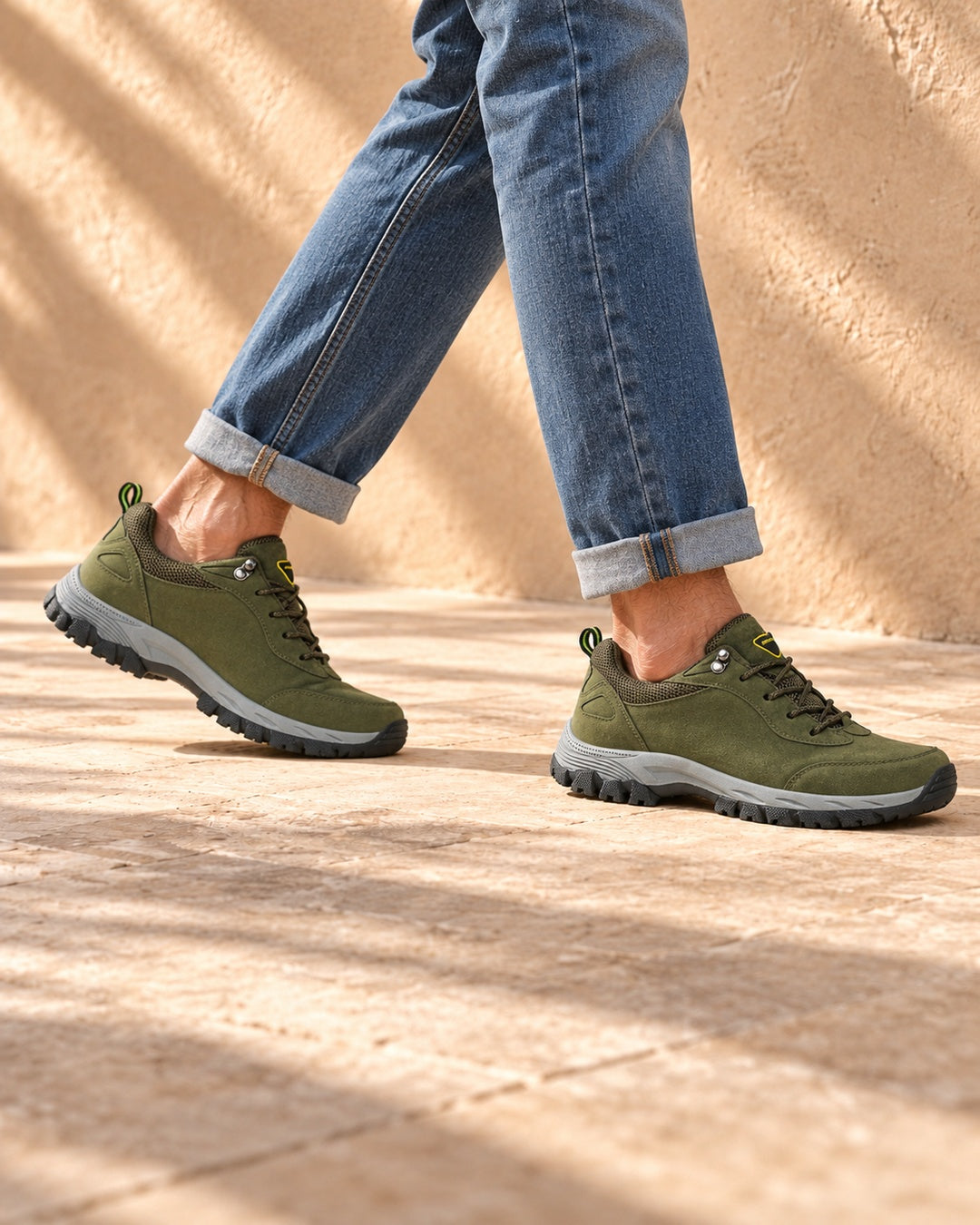 Rowan Lace-Up Outdoor Walking Shoes - Green