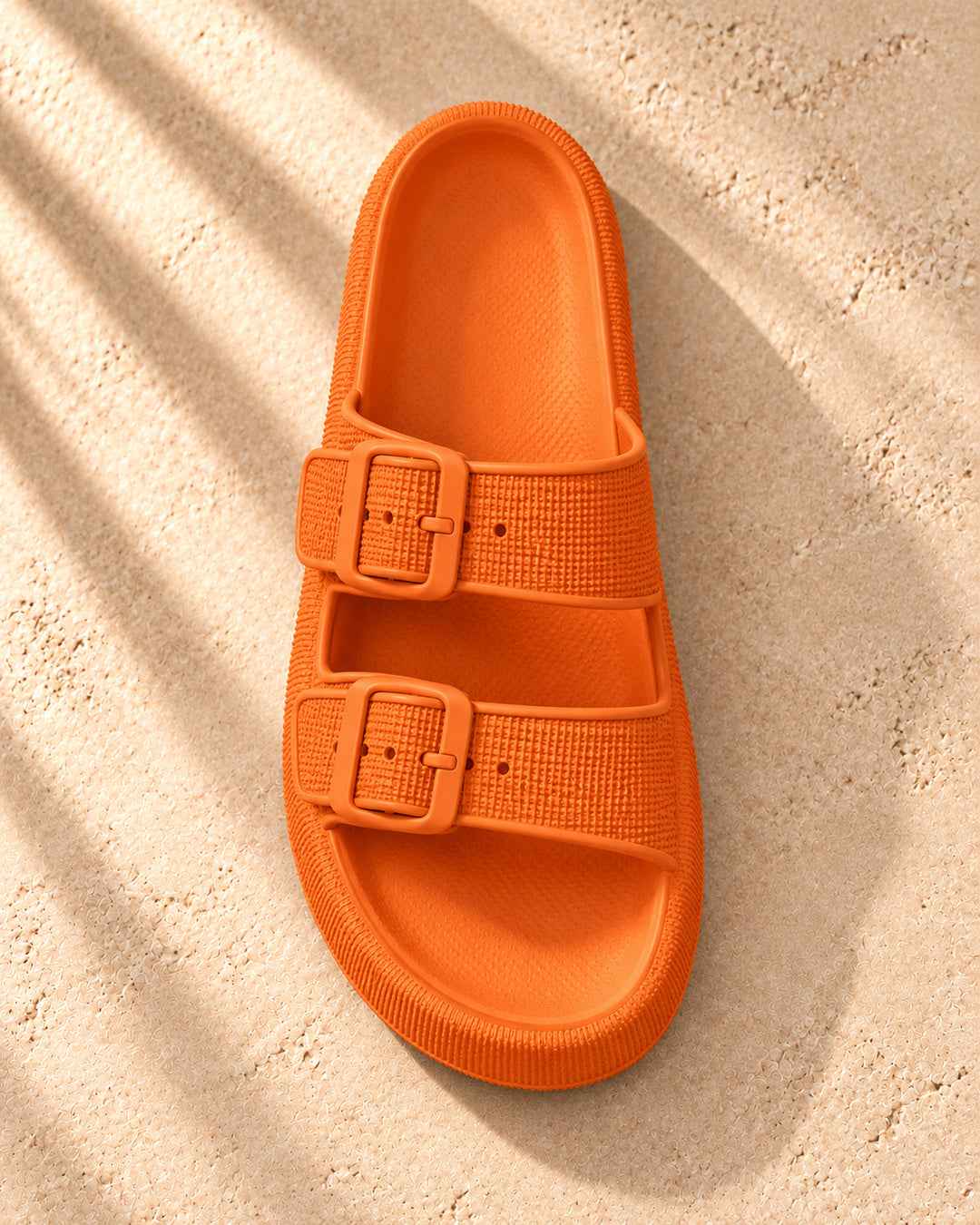 Lucille Cushioned Double-Buckle Sandals - Orange