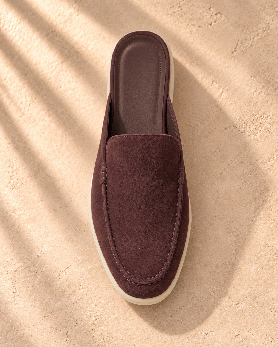 Emery Coffee Suede Mule Loafers - Coffee