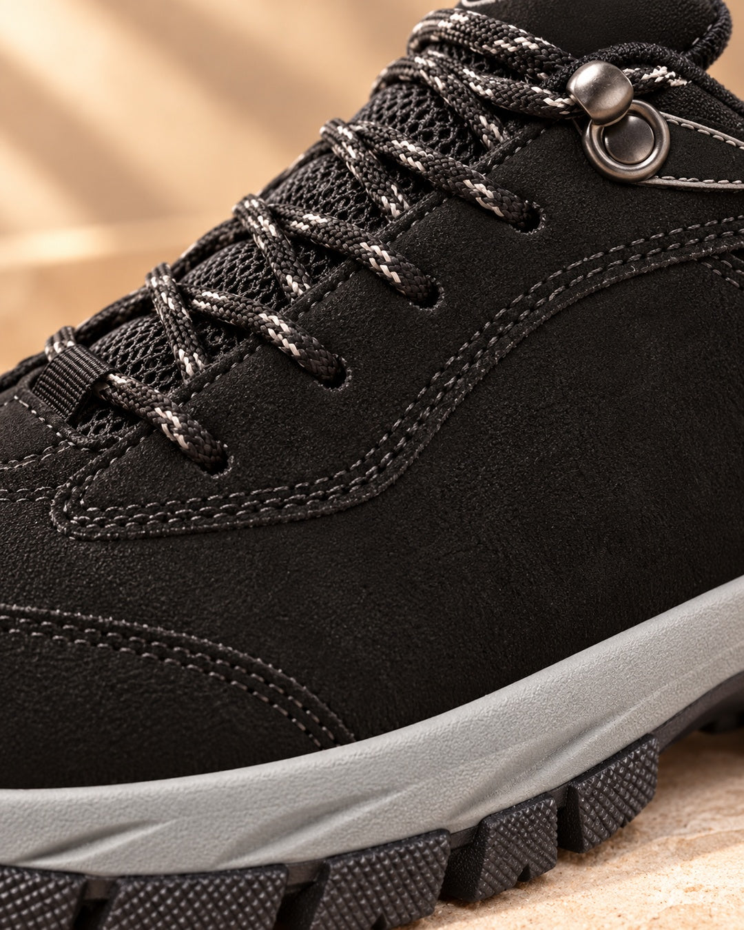 Rowan Lace-Up Outdoor Walking Shoes - Black