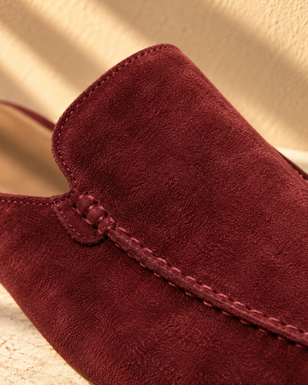 Rowan Burgundy Suede Mule Loafers - Burgundy
