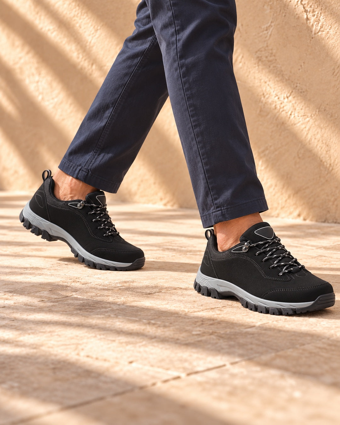 Rowan Lace-Up Outdoor Walking Shoes - Black