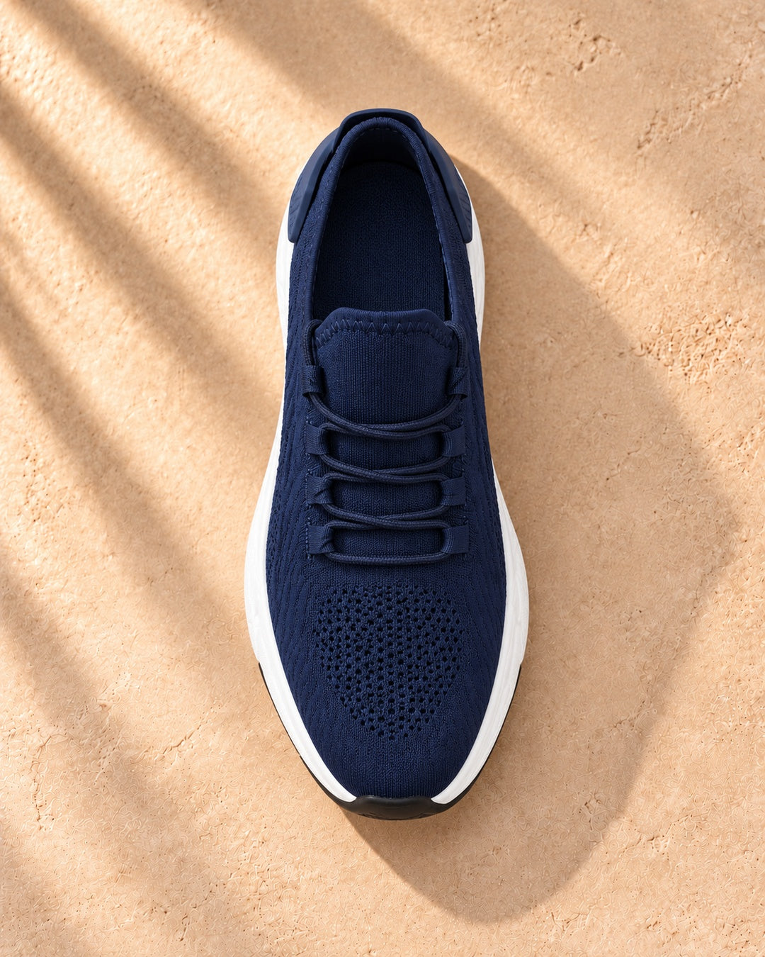 Parker Hidden-Lift Knit Sneakers - Navy Blue