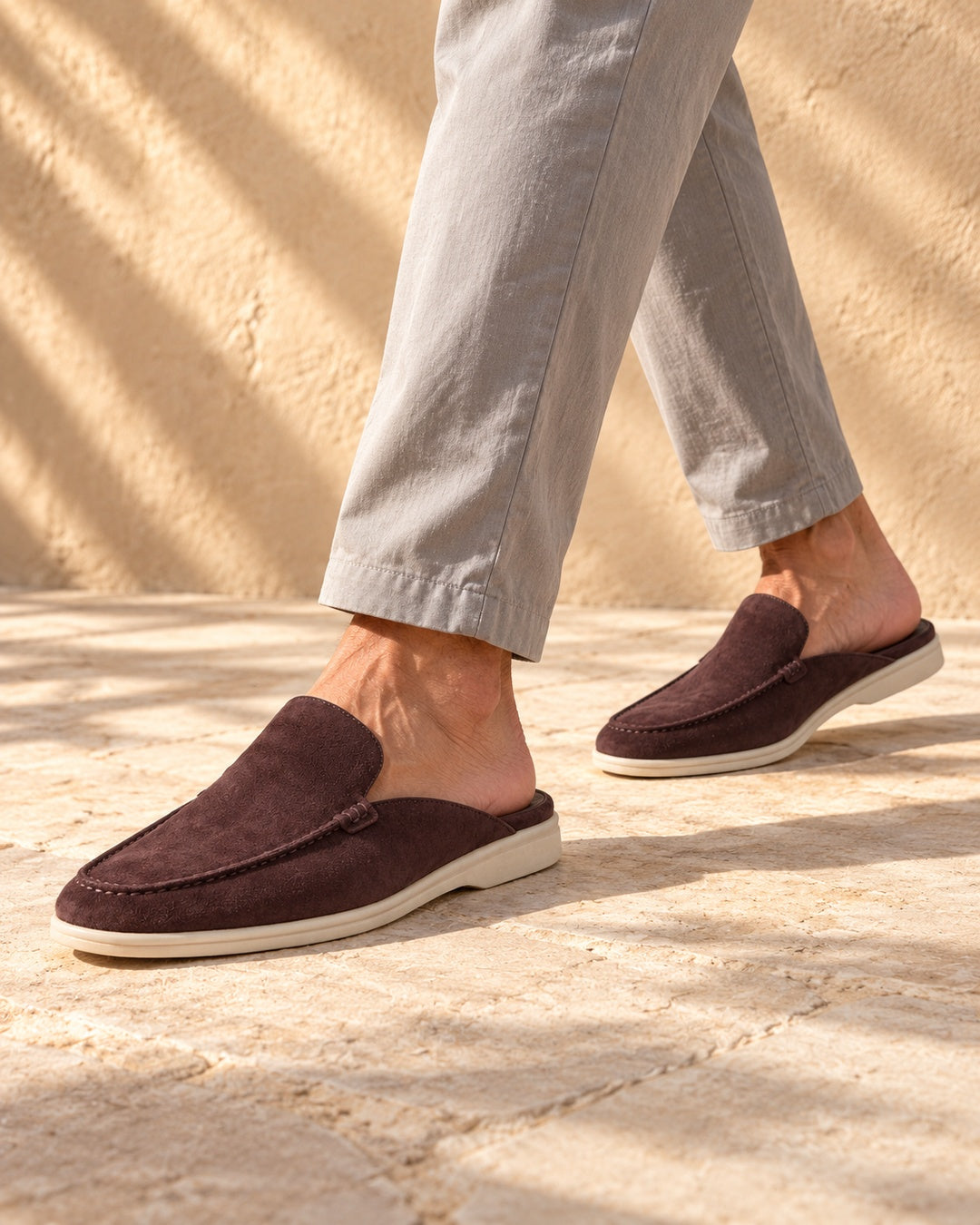 Emery Coffee Suede Mule Loafers - Coffee
