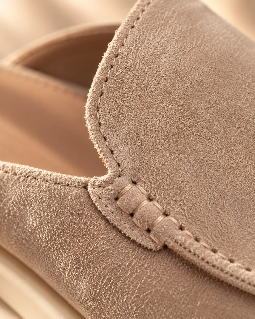 Morgan Beige Suede Mule Loafers - Beige