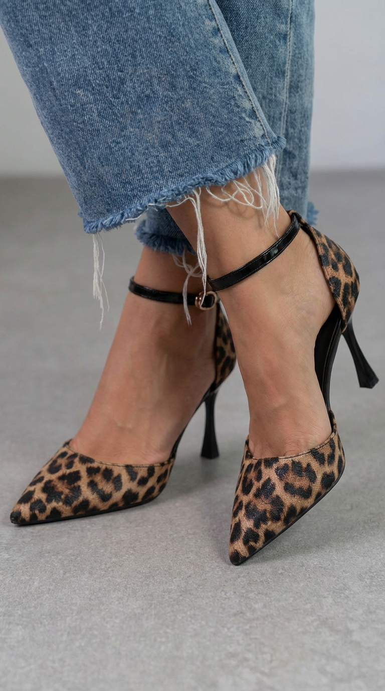 Alessia Leopard-Print Ankle-Strap Heels