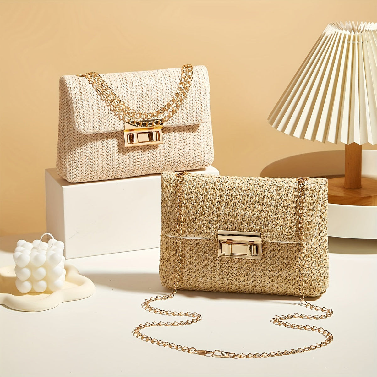 Charlotte Woven Chain Crossbody Bag