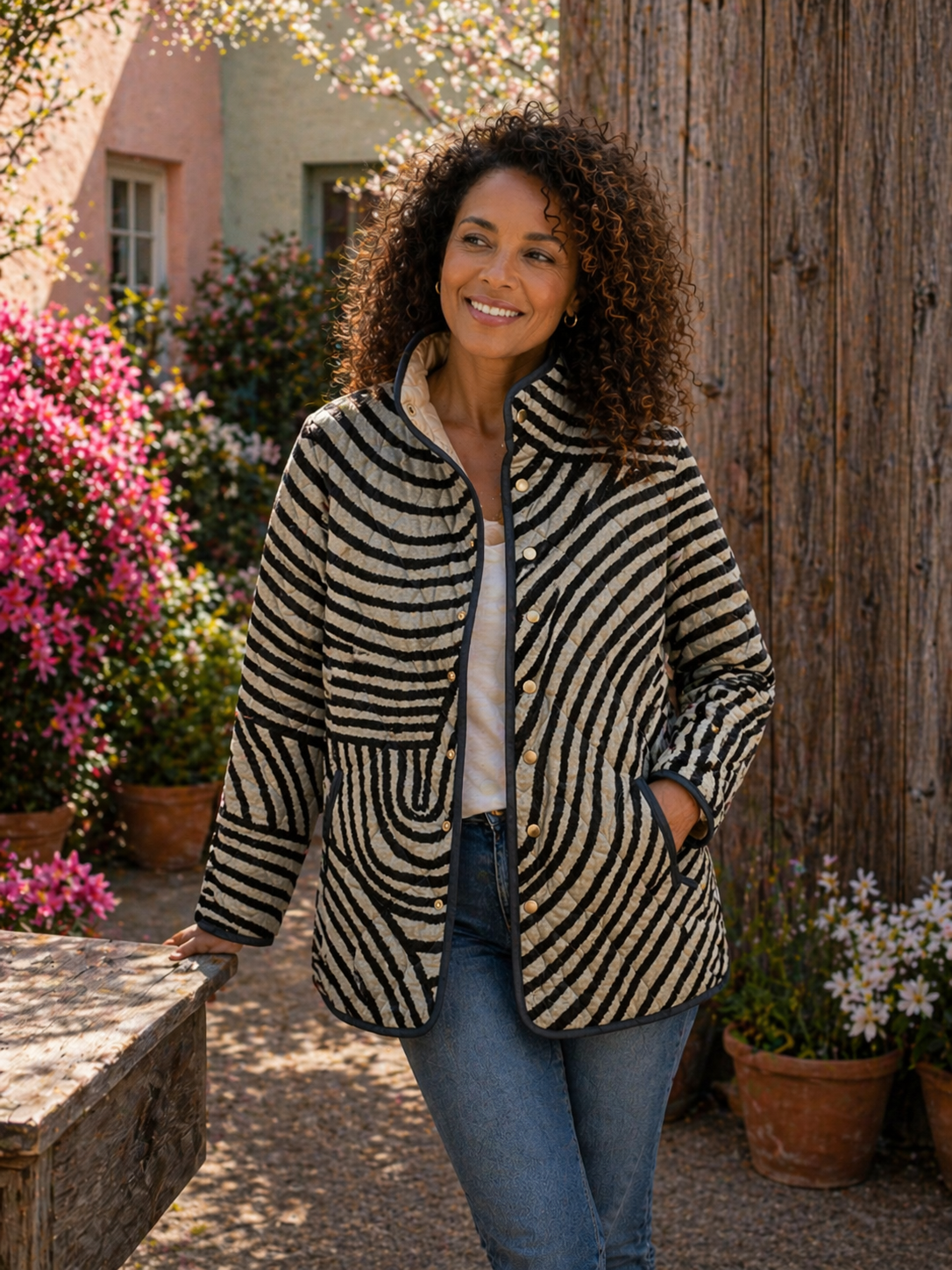 Inaya Quilted Print Jacket