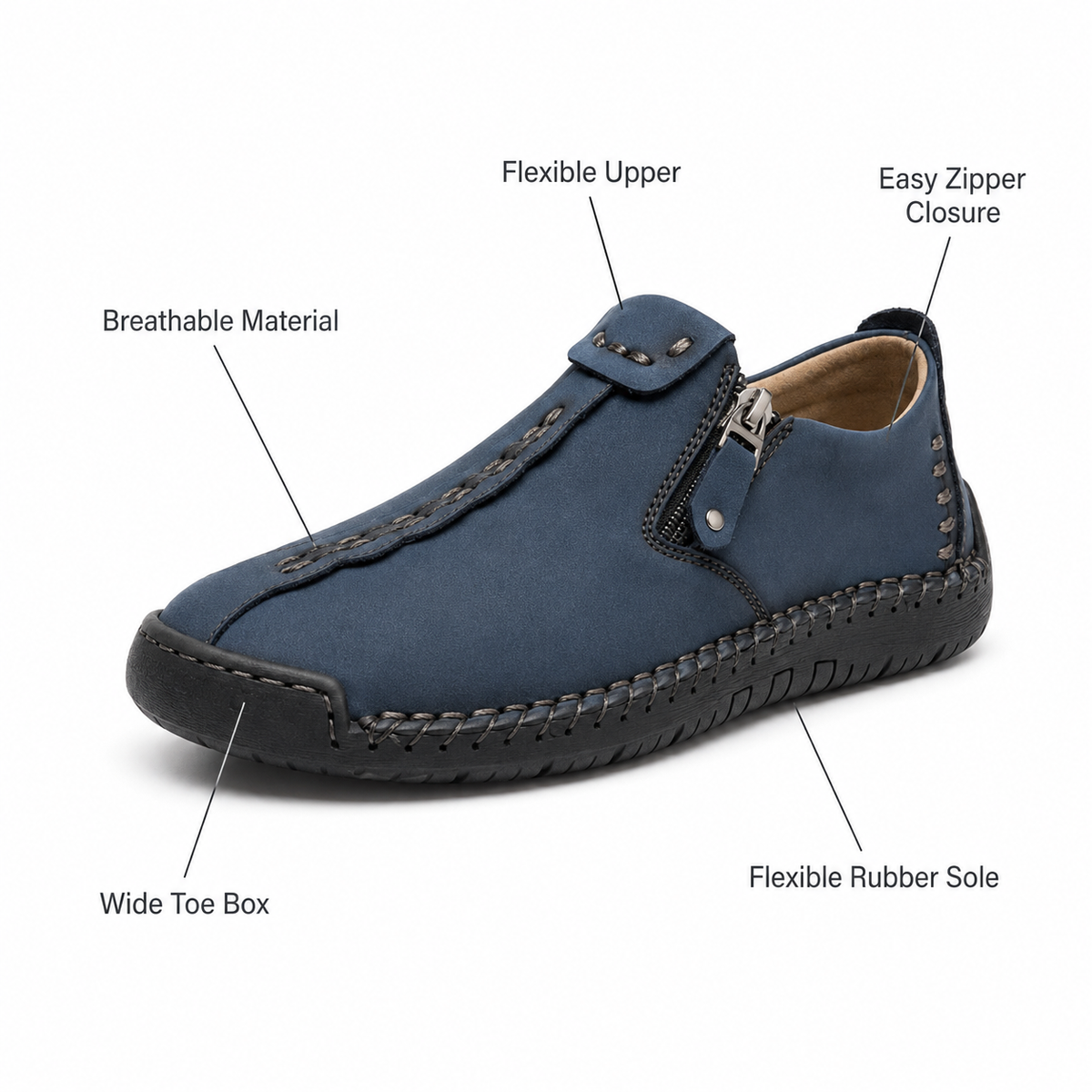 Elira Orthopedic Zip Comfort Loafers