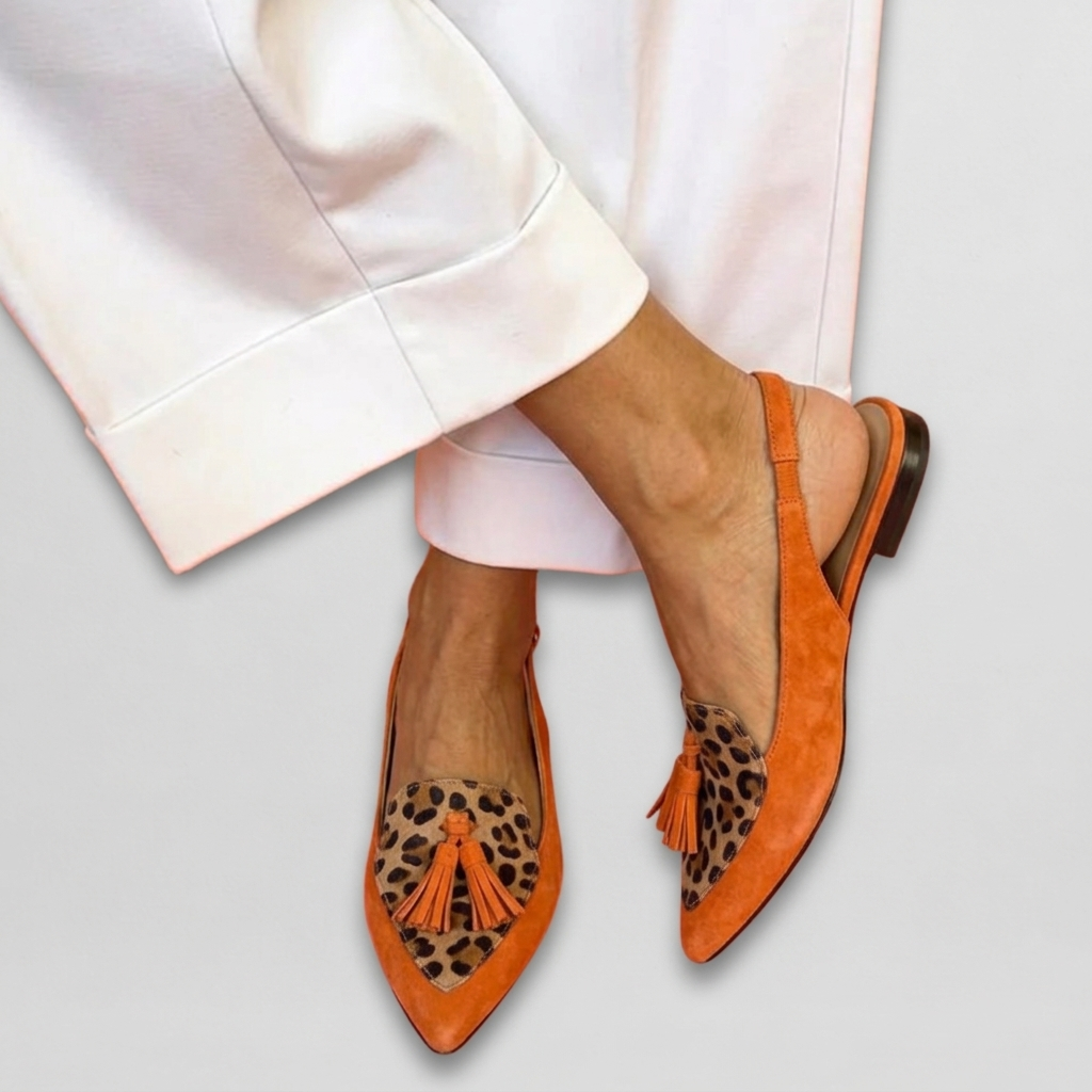 Eliza Tassel-Detail Slingback Flats