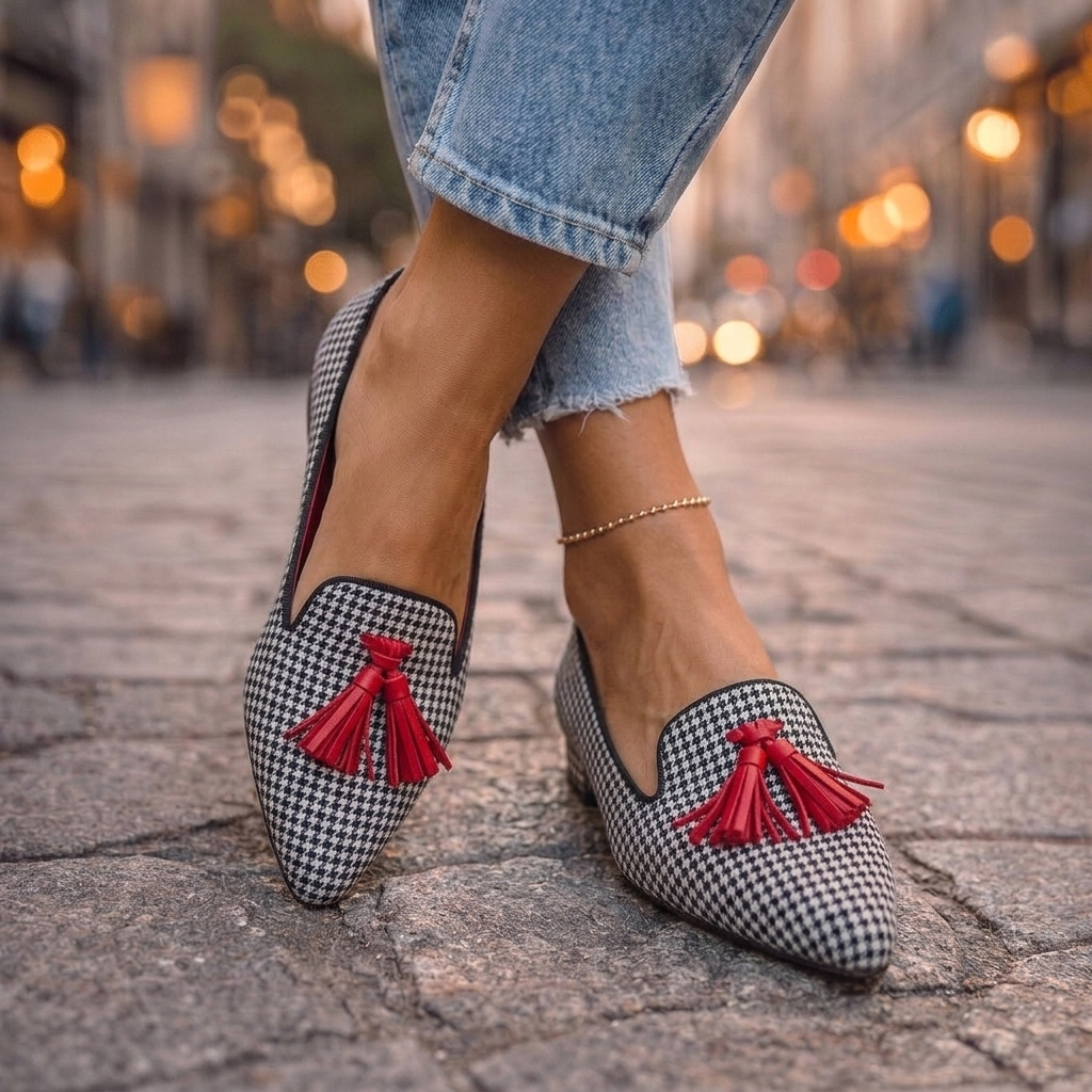 Livia Pointed-Toe Tassel Flats