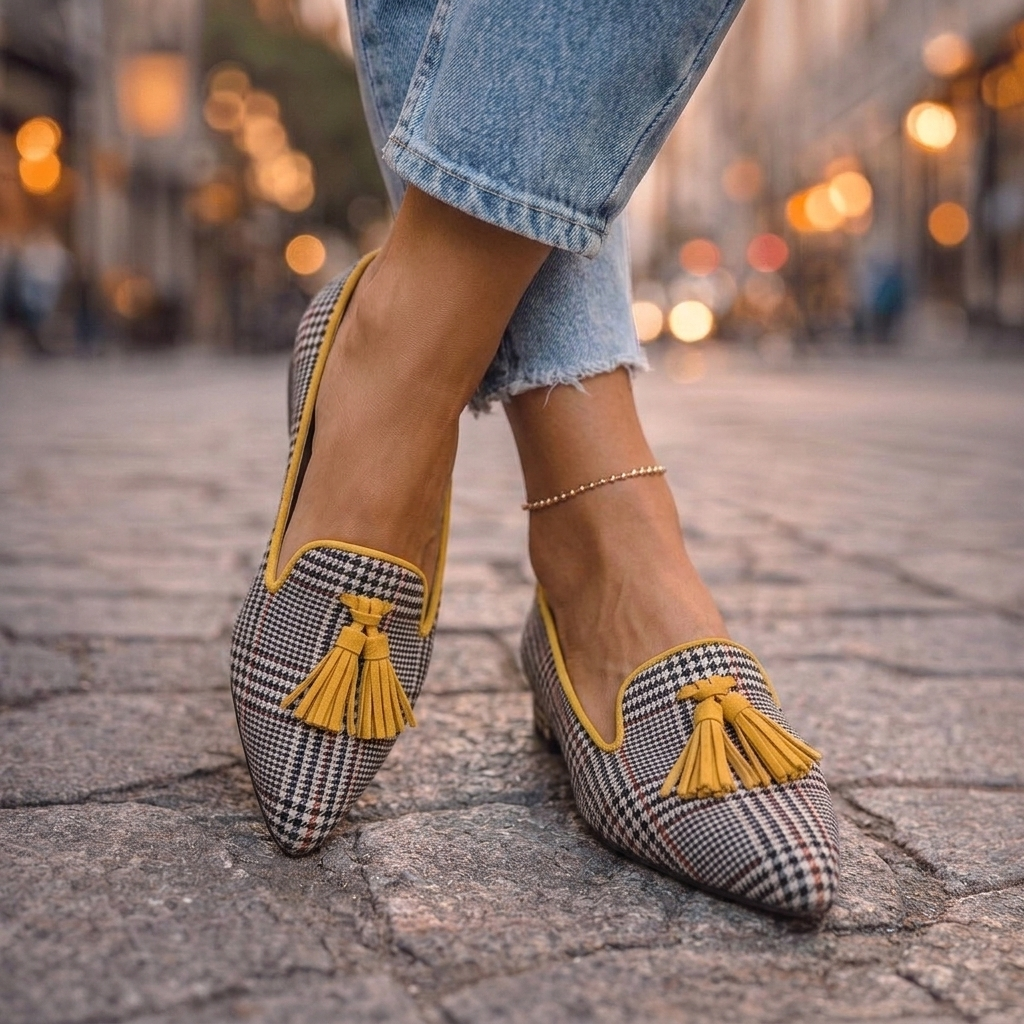 Livia Pointed-Toe Tassel Flats