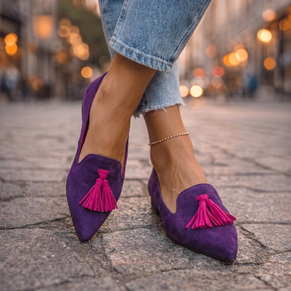 Livia Pointed-Toe Tassel Flats