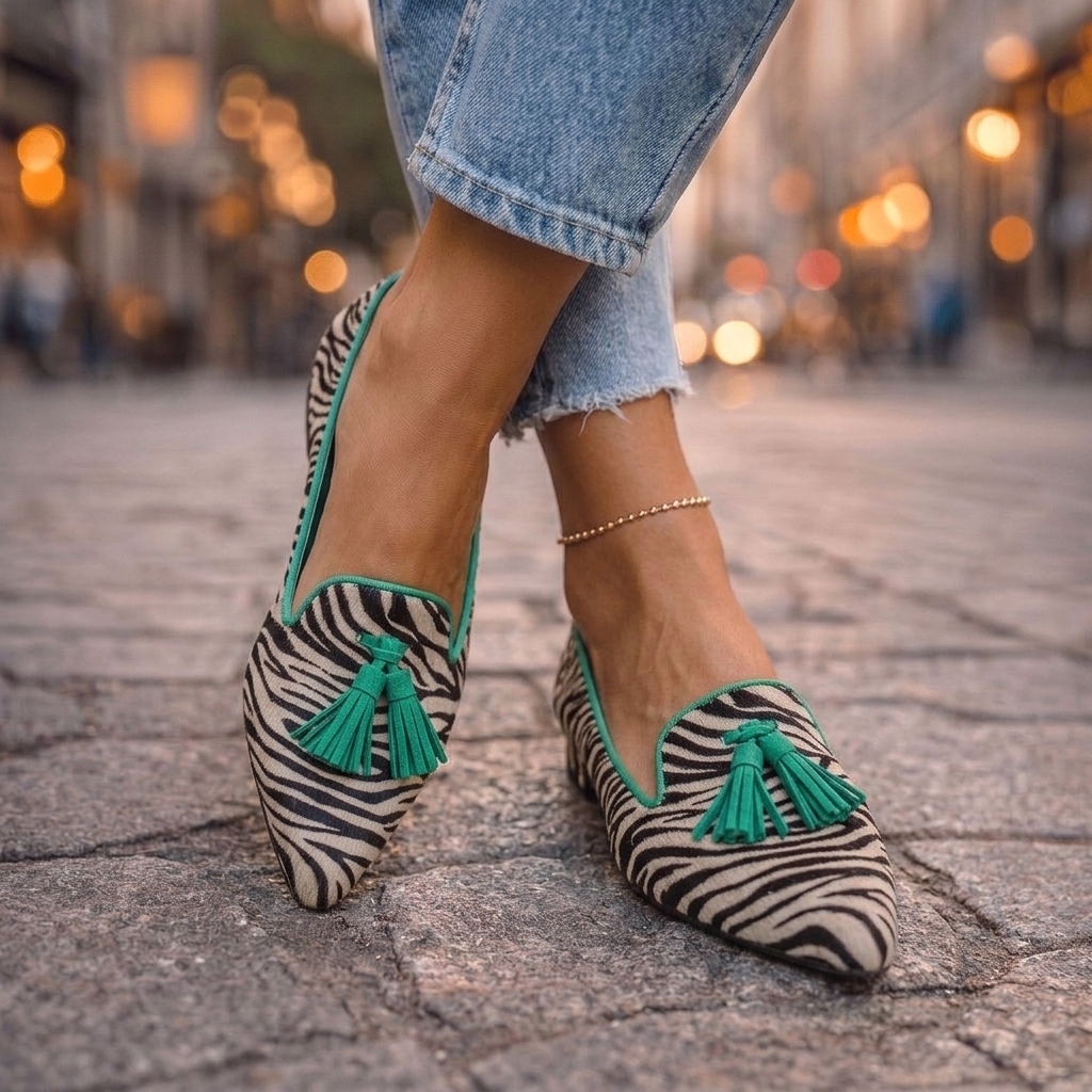 Livia Pointed-Toe Tassel Flats