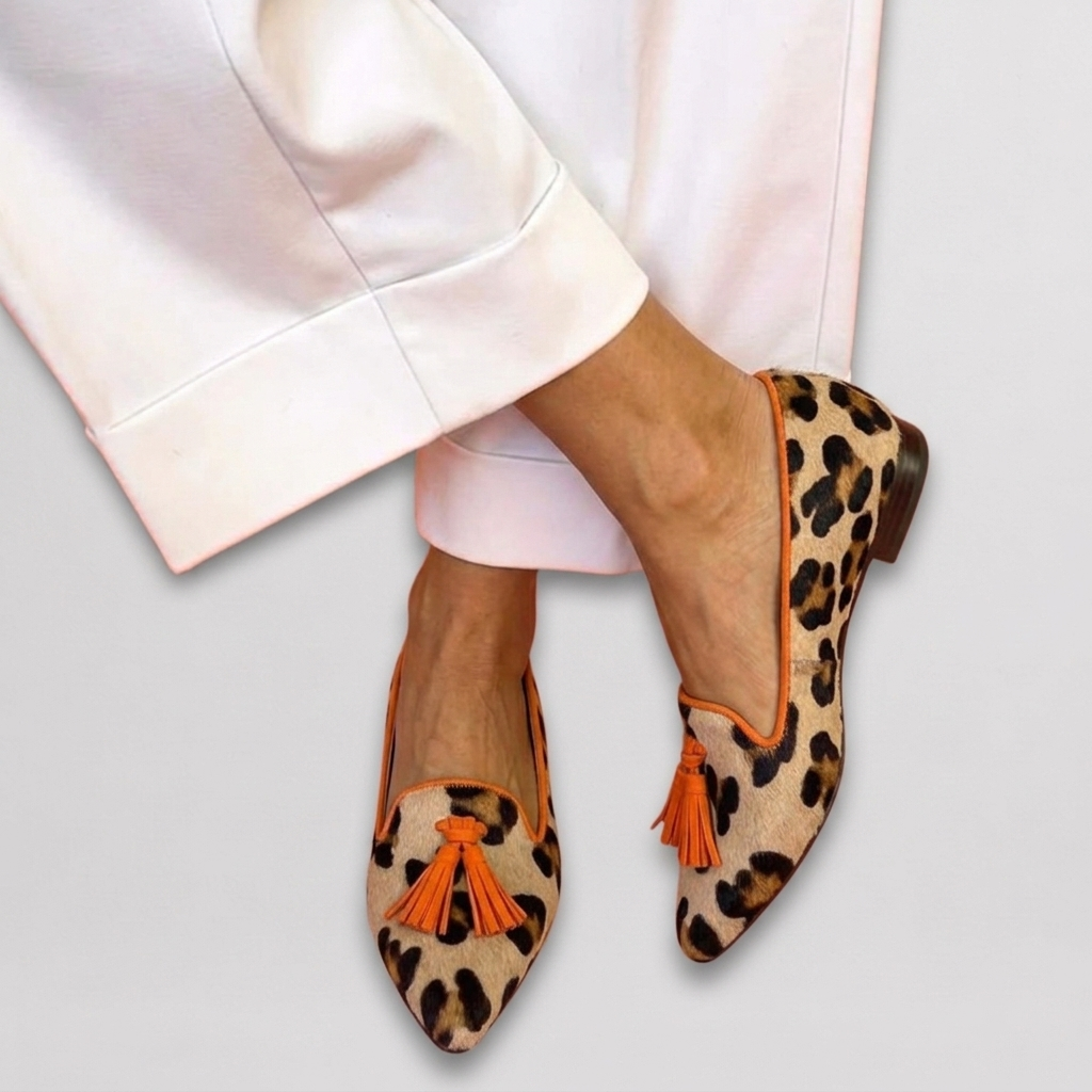 Livia Pointed-Toe Tassel Flats