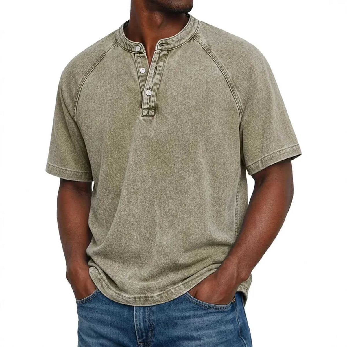 Andre Washed Cotton Henley