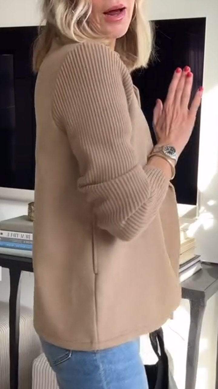 Margot Knit-Sleeve Blazer