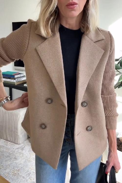 Margot Knit-Sleeve Blazer