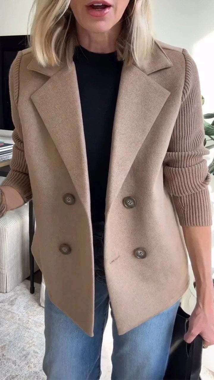 Margot Knit-Sleeve Blazer