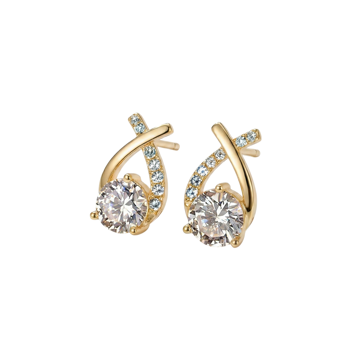 Celeste Sculpted Stone Stud Earrings