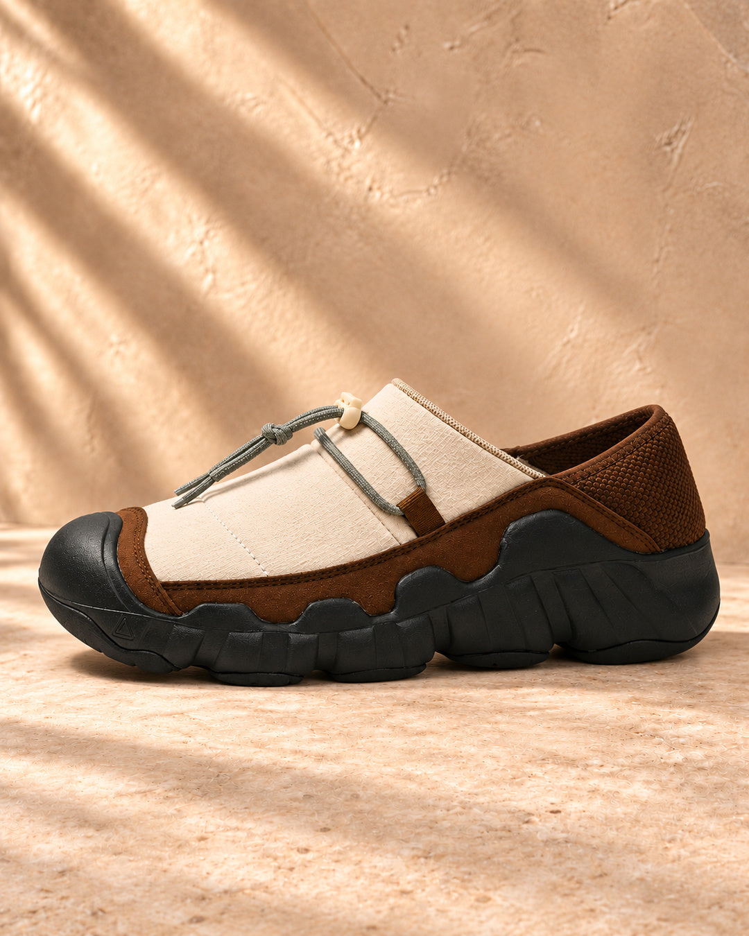 Amos Orthopedic Bungee Sneakers – Brown – Side view