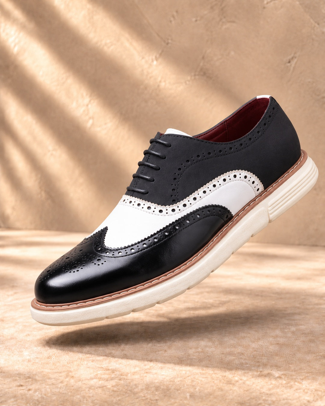 Bellamy Wingtip Brogue Oxford Shoes in Black & White - main image